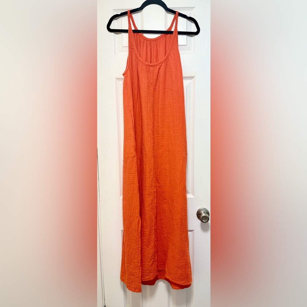 Orange Sleeveless Maxi Dress - Picture 4 of 6